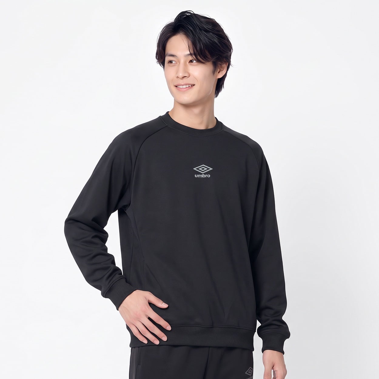 UMBRO(アンブロ) カノコキモウクルーネック 裏起毛 メンズ(クロ-2XL)