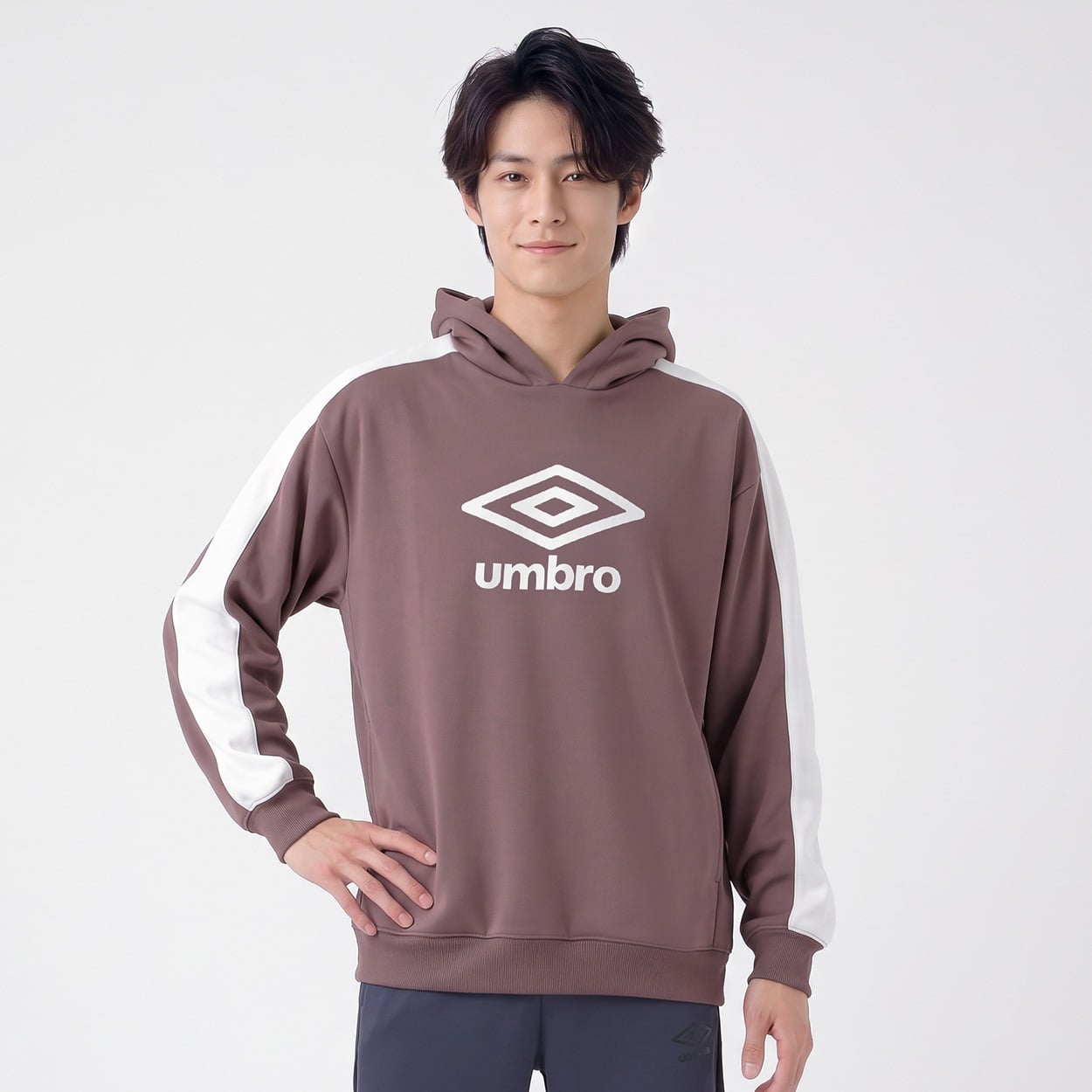 UMBRO(アンブロ) カノコキモウプルパーカー 裏起毛 メンズ(ウスアカ-XL)