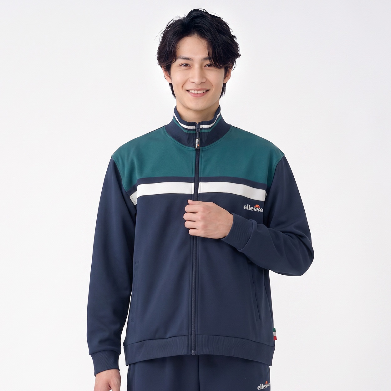 エレッセ綿タッチスムースジャケット メンズ(コイアオ-2XL)
