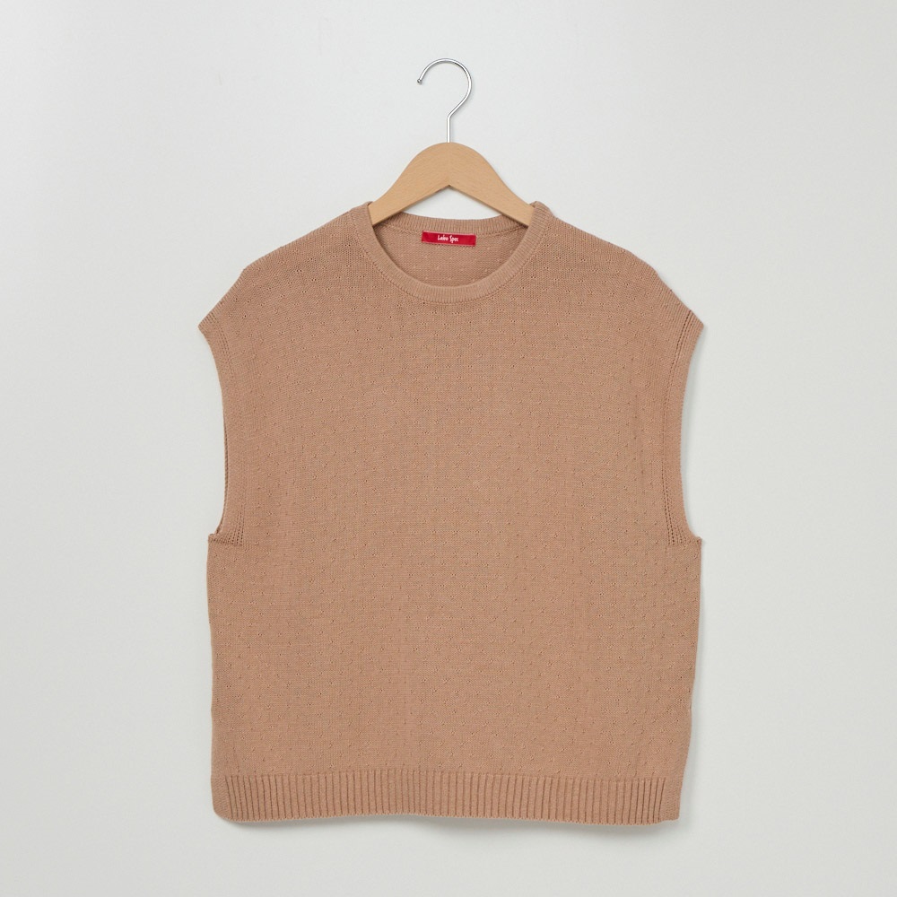 【ポイント20倍対象商品】綿麻ニットベスト レディス Labo Spec(ラボスペック)(ウスアカ-XL)