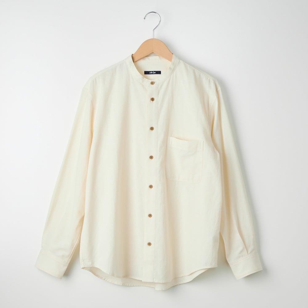 A Vontade バンドカラーシャツ Lサイズ 綿麻 A VONTADE（アボンタージ）Banded Collar Shirts（バンドカラー