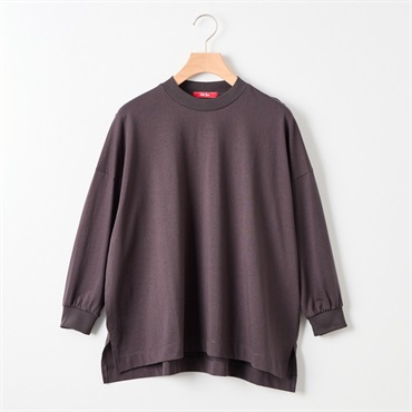 20天竺 モックネック７分袖ヤッコTシャツ レディス Labo Spec(ラボスペック)(ウスクロ-L)