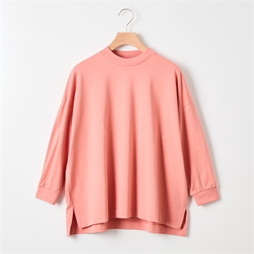 20天竺 モックネック７分袖ヤッコTシャツ レディス Labo Spec(ラボスペック)(ウスアカ-L)