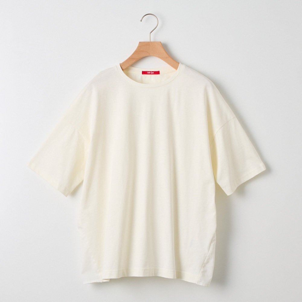 【ポイント20倍対象商品】20天竺 後布帛切替えTシャツ レディス Labo Spec(ラボスペック)(シロ-M)
