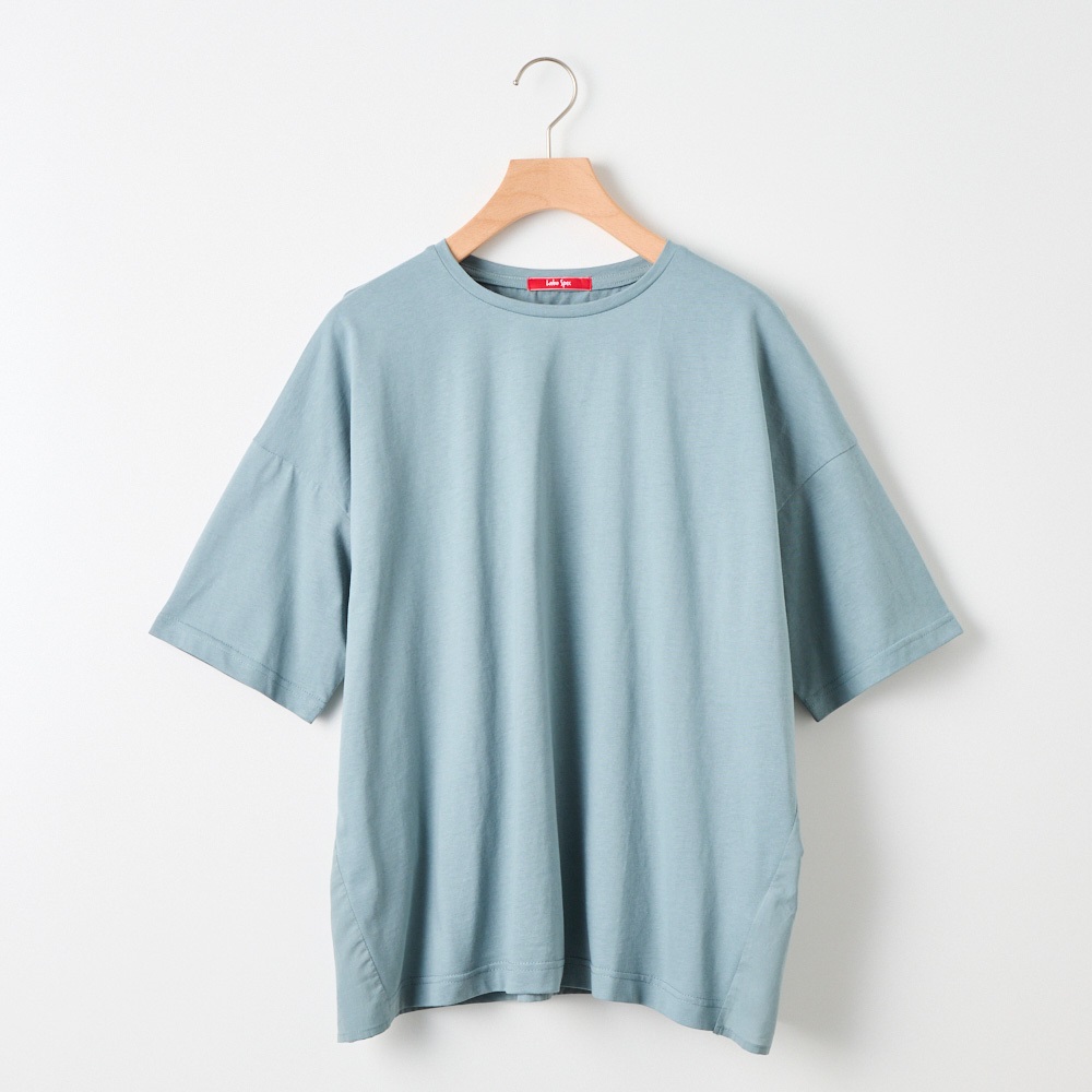 【ポイント20倍対象商品】20天竺 後布帛切替えTシャツ レディス Labo Spec(ラボスペック)(アオ-M)