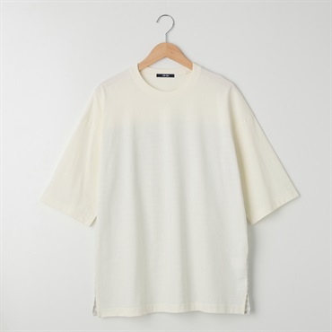 20天竺 ストライプ布帛切替えTシャツ メンズ Labo Spec(ラボスペック)