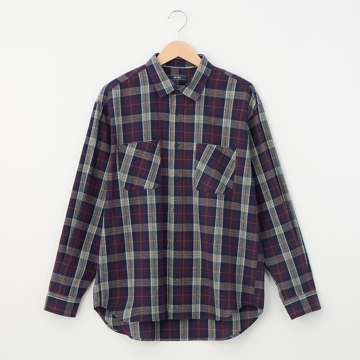 チェック レギュラーカラー シャツ メンズ 秋チェック レギュラーカラーシャツ Labo Spec(ラボスペック