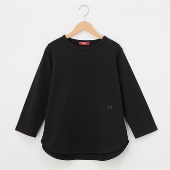 レディス 天竺 7分袖 ラウンドヘムTシャツ Labo Spec(ラボスペック) 777361033(クロ-S)