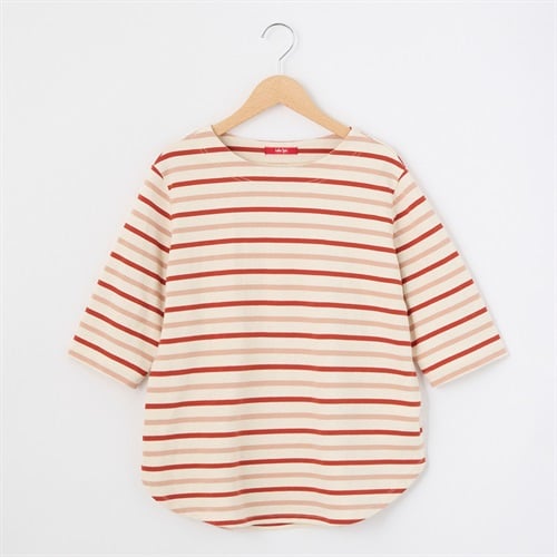 レディス 天竺ボーダー 5分袖 ラウンドヘムTシャツ Labo Spec(ラボスペック) 777761036