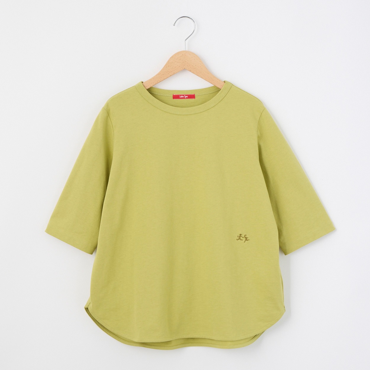 レディス 天竺 5分袖 ラウンドヘムTシャツ Labo Spec(ラボスペック) 777761041(ウスミドリ-S)