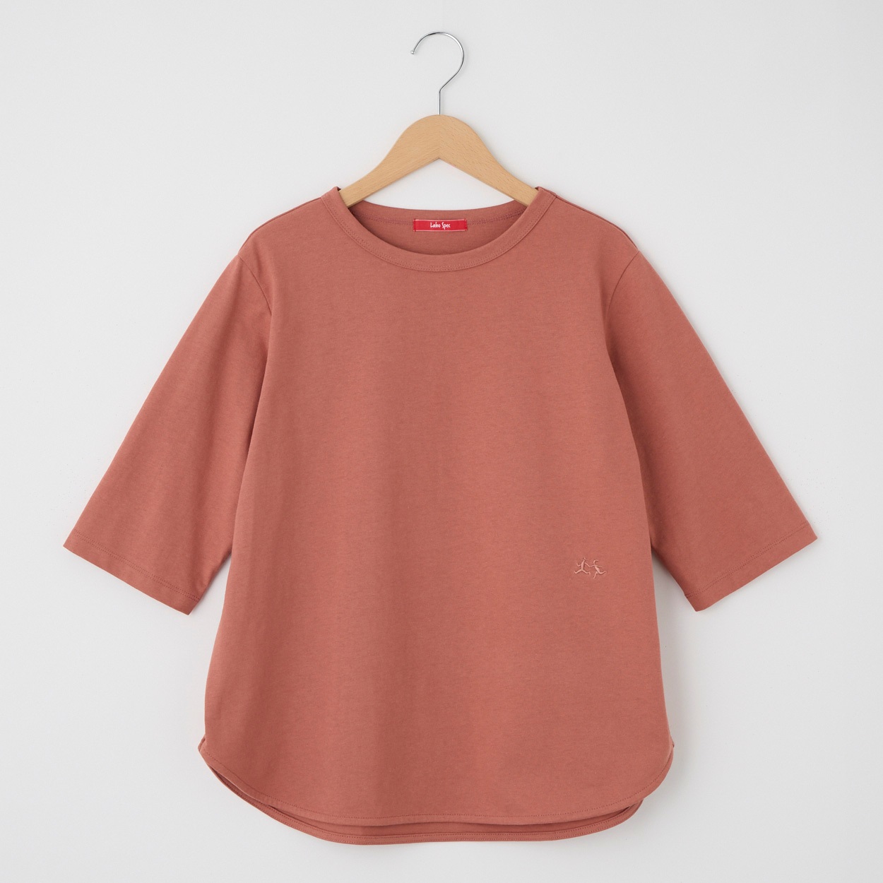 レディス 天竺 5分袖 ラウンドヘムTシャツ Labo Spec(ラボスペック) 777761041(ウスダイダイ-S)