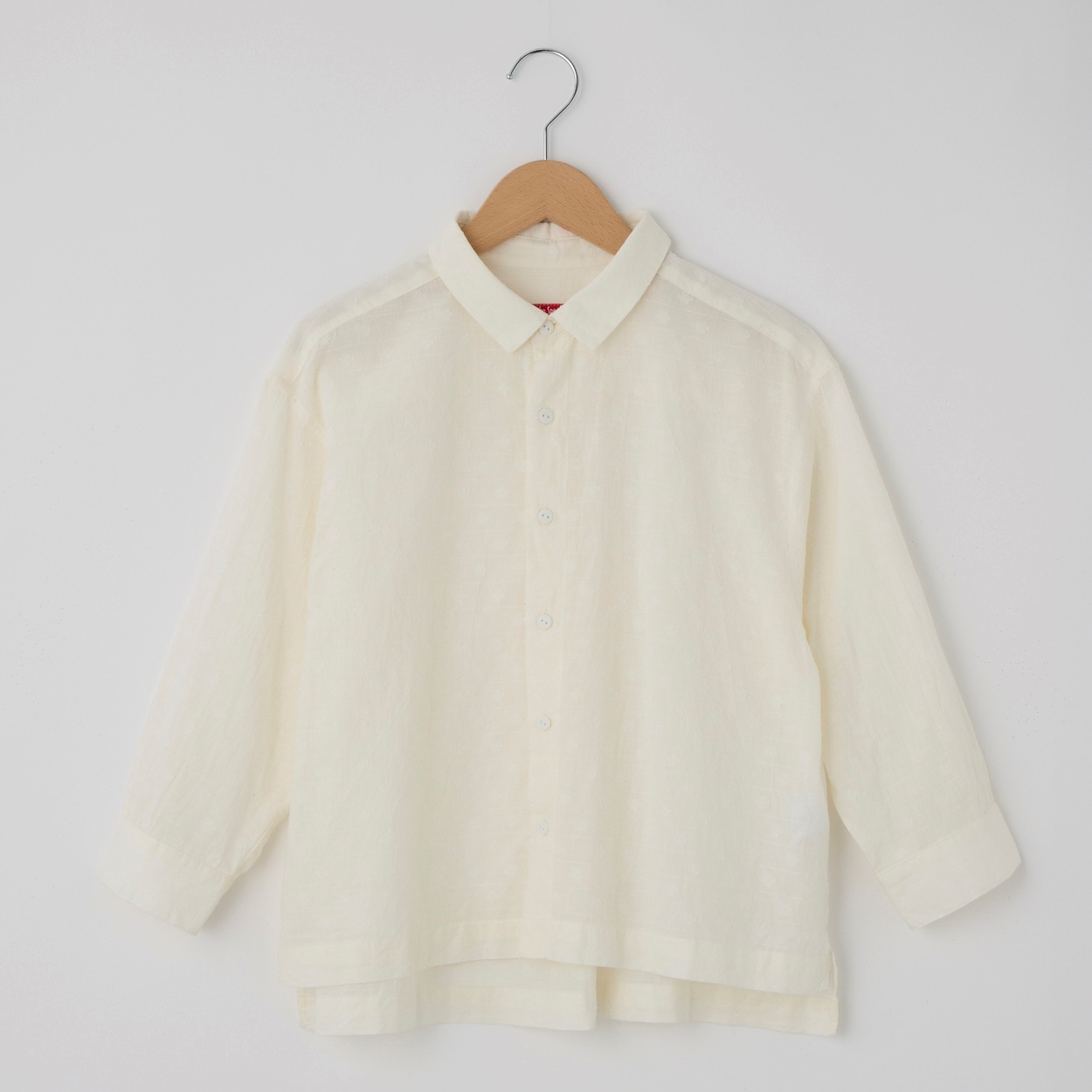 レディス ラインモチーフジャガード レギュラーカラーシャツ Labo Spec(ラボスペック) 777762045(シロ-L)