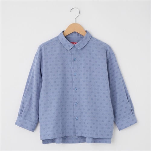 レディス ラインモチーフジャガード レギュラーカラーシャツ Labo Spec(ラボスペック) 777762045(ウスアオ-S)