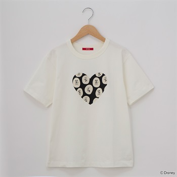 レディス Disney/MICKEY/ミッキー/ハートプリントTシャツ Labo Spec(ラボスペック) 152109149(シロ-S)