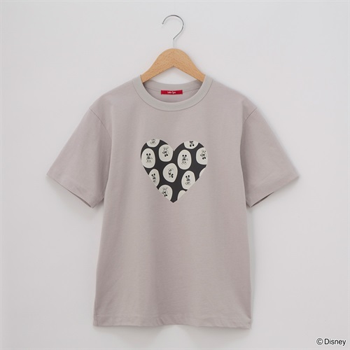 レディス Disney/MICKEY/ミッキー/ハートプリントTシャツ Labo Spec(ラボスペック) 152109149(ウスクロ-S)