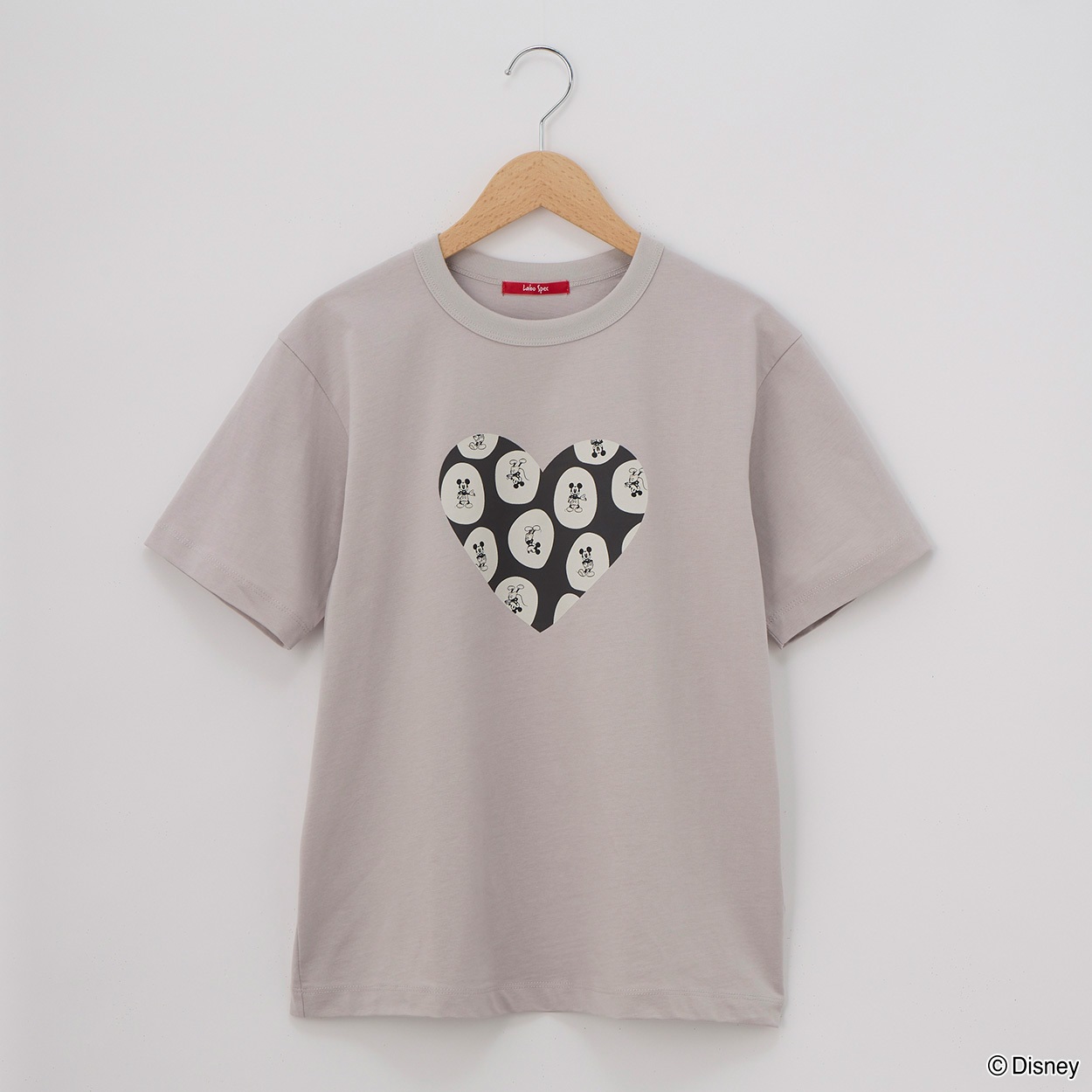 レディス Disney/MICKEY/ミッキー/ハートプリントTシャツ Labo Spec(ラボスペック) 152109149(ウスクロ-S)