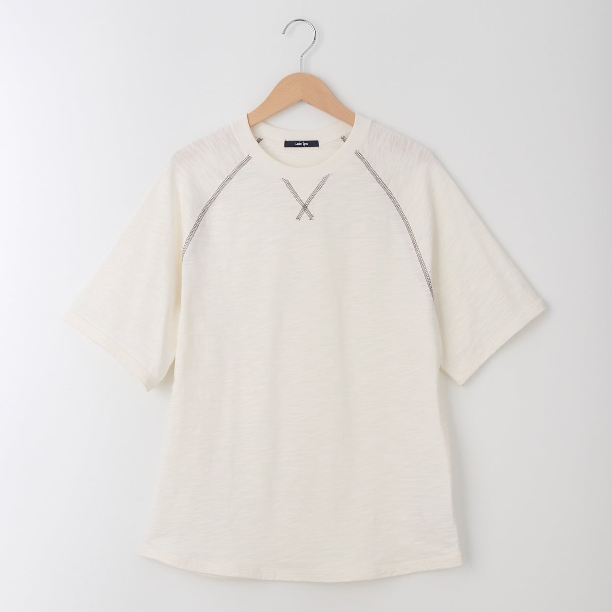 メンズ スラブ天竺 配色ステッチ ラグランTシャツ Labo Spec(ラボ