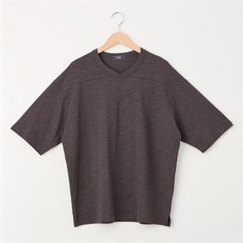 メンズ スラブ天竺 ＶネックＴシャツ Labo Spec(ラボスペック) 777512059-2(ウスクロ-M)