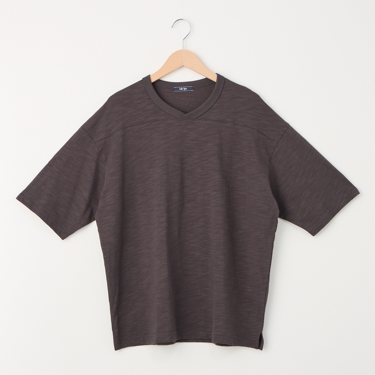 メンズ スラブ天竺 ＶネックＴシャツ Labo Spec(ラボスペック) 777512059-2(ウスクロ-LL)
