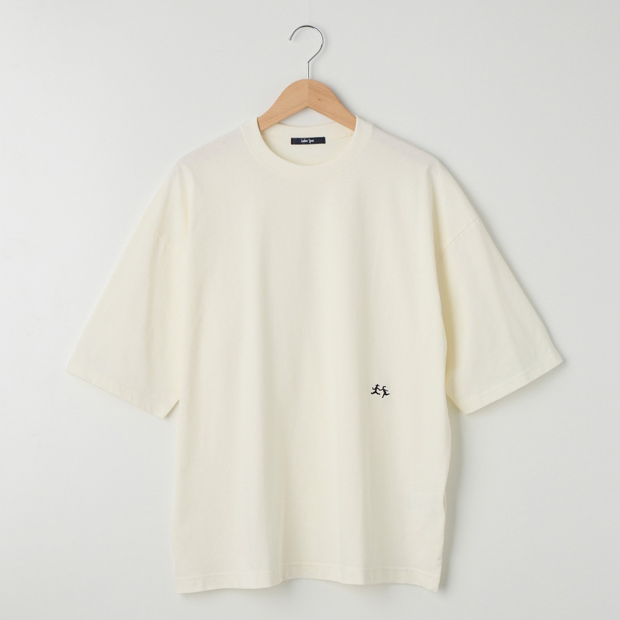 メンズ 20天竺 ５分袖ルーズフィットTシャツ Labo Spec(ラボスペック) 777512081-2(シロ-M)