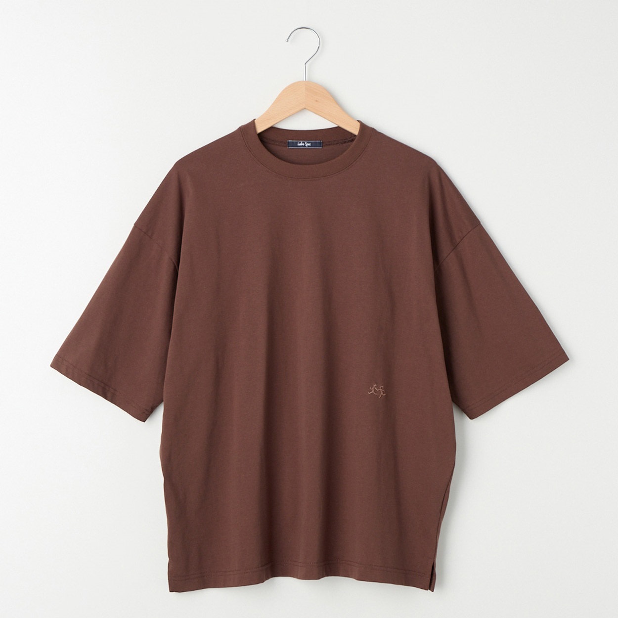メンズ 20天竺 ５分袖ルーズフィットTシャツ Labo Spec(ラボスペック) 777512081-2(チャ-L)