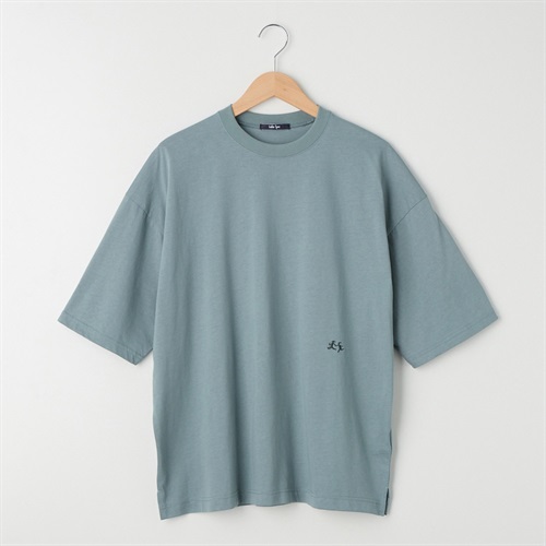 メンズ 20天竺 ５分袖ルーズフィットTシャツ Labo Spec(ラボスペック) 777512081-2(アオ-M)