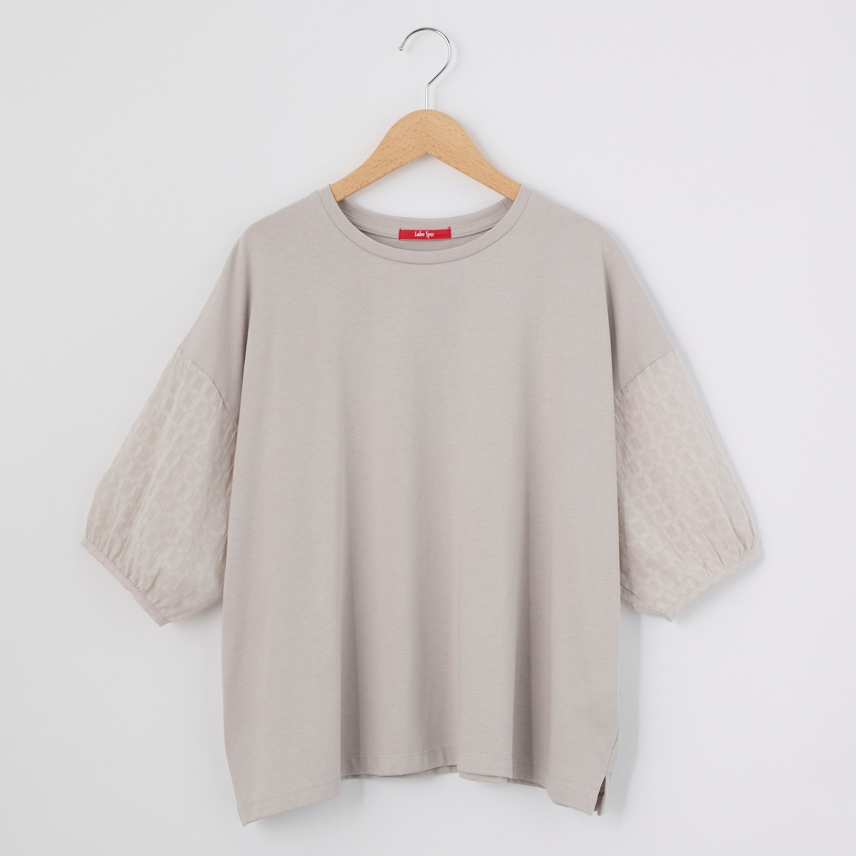 レディス 20天竺 袖布帛 5分袖プルオーバー Labo Spec(ラボスペック) 777761081(ウスクロ-L)