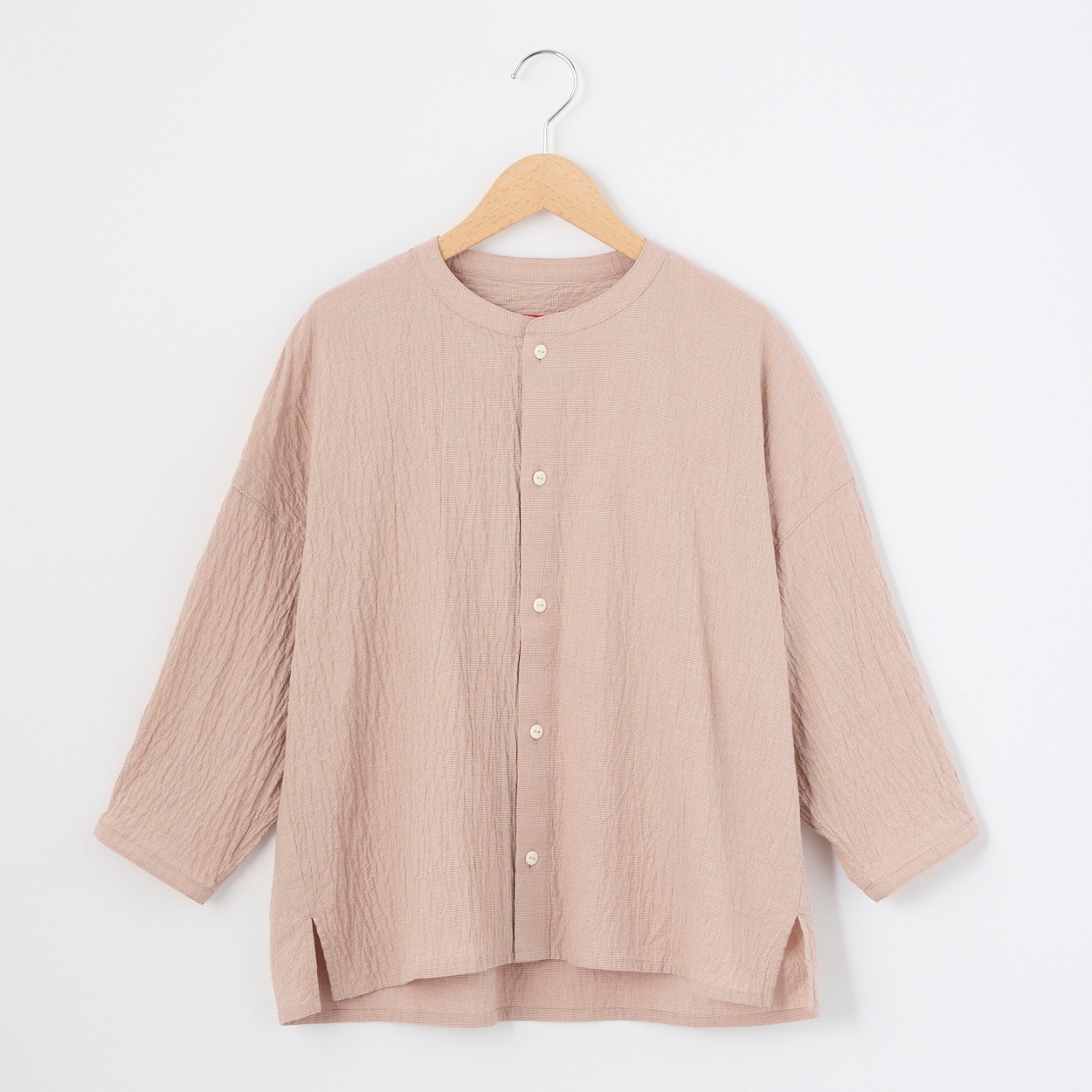 レディス 縮み千鳥 ラウンド切替カラーシャツ Labo Spec(ラボスペック) 777762054(ウスアカ-L)