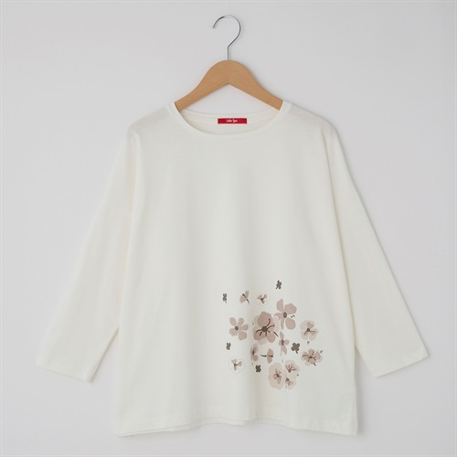 レディス 20天竺 花プリント ヤッコTシャツ Labo Spec(ラボスペック) 777761107(シロ-S)