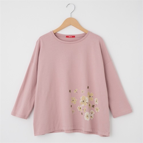 レディス 20天竺 花プリント ヤッコTシャツ Labo Spec(ラボスペック) 777761107(ウスアカ-S)