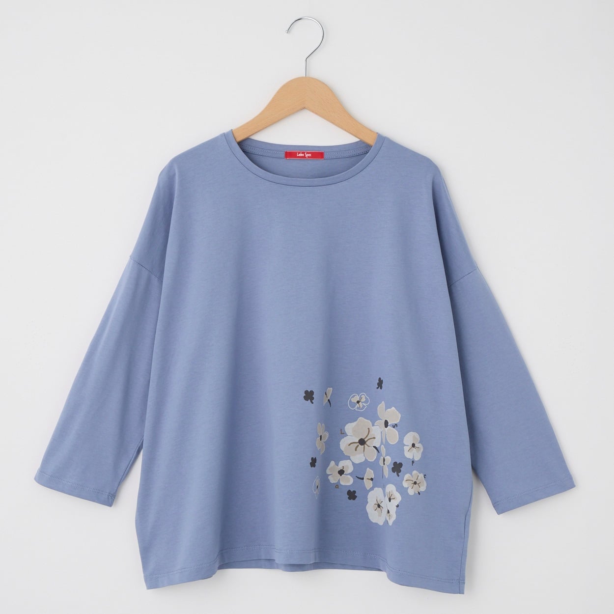 レディス 20天竺 花プリント ヤッコTシャツ Labo Spec(ラボスペック) 777761107(ウスアオ-L)