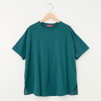 レディス スラブ天竺 布帛切替えTシャツ Labo Spec(ラボスペック) 777814003-2(アオ-S)