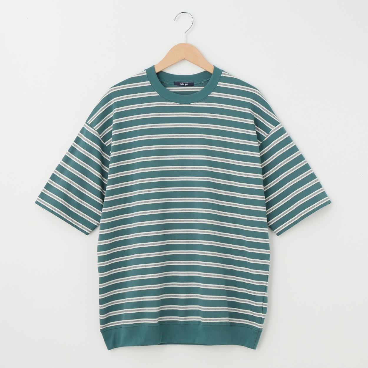 メンズ 天竺ボーダー 裾リブＴシャツ Labo Spec(ラボスペック) 777512103-2(コイアオ-M)