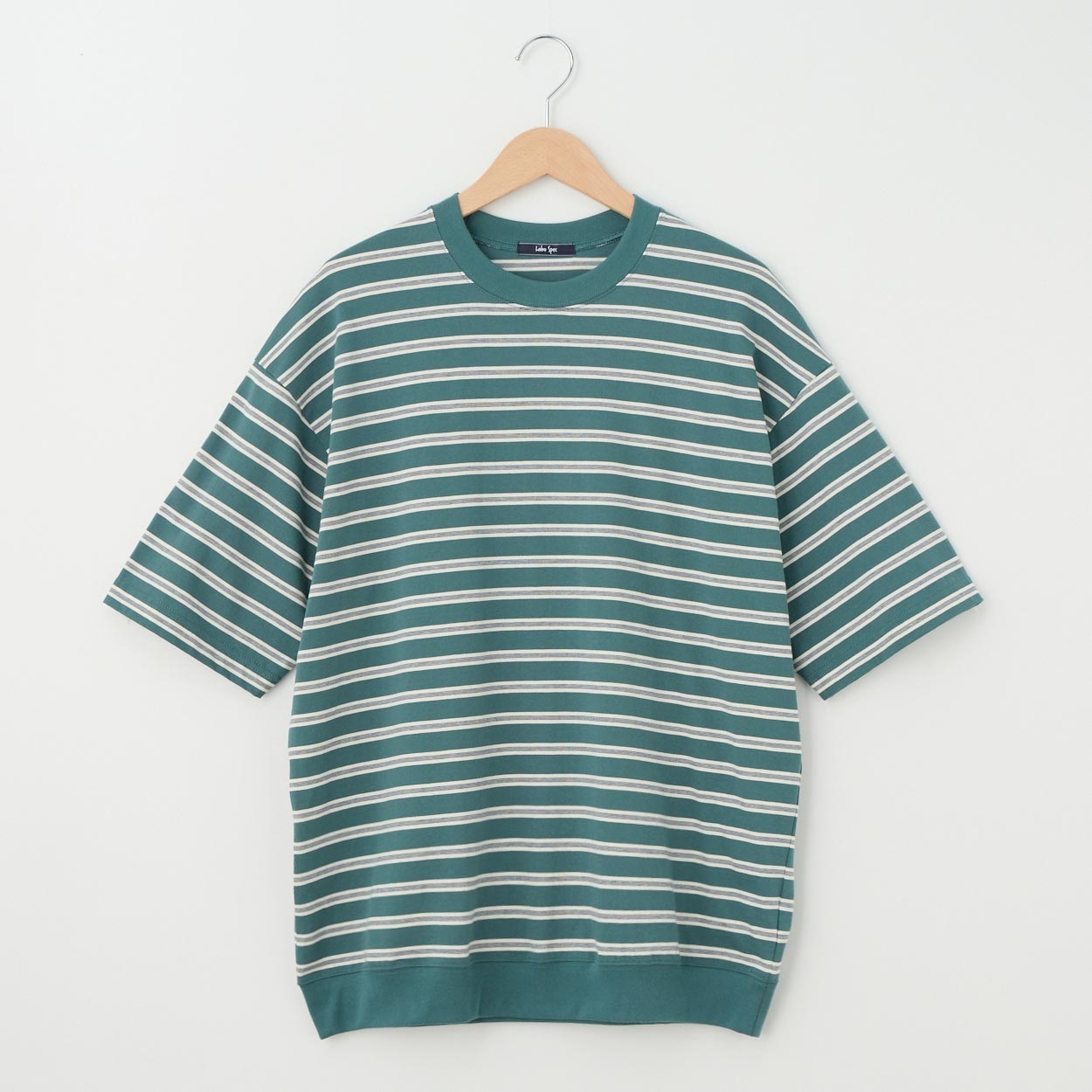 メンズ 天竺ボーダー 裾リブＴシャツ Labo Spec(ラボスペック) 777512103-2(コイアオ-L)
