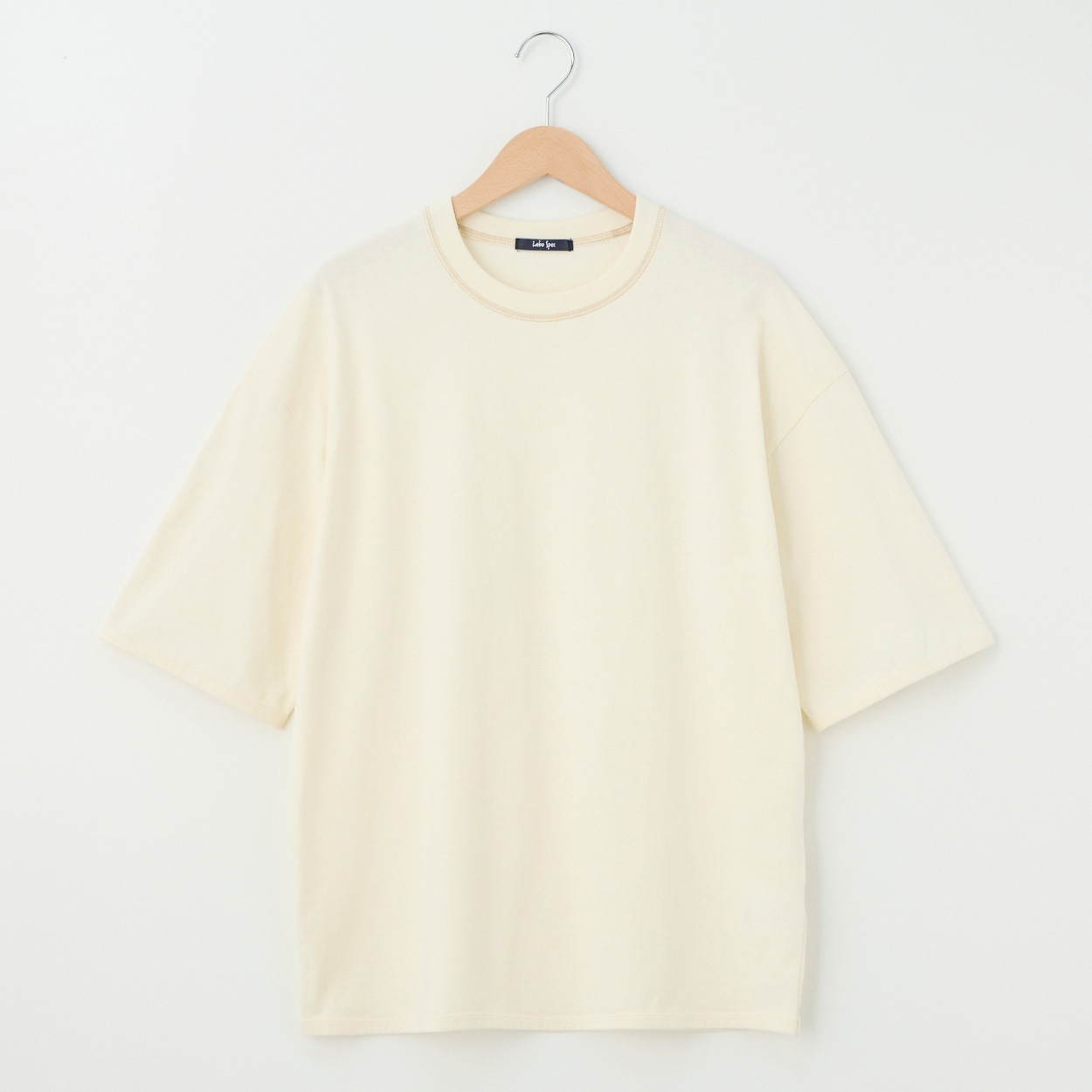 メンズ ラスティック天竺 配色ステッチ ルーズフィットTシャツ Labo Spec(ラボスペック) 777512104-2(シロ-LL)