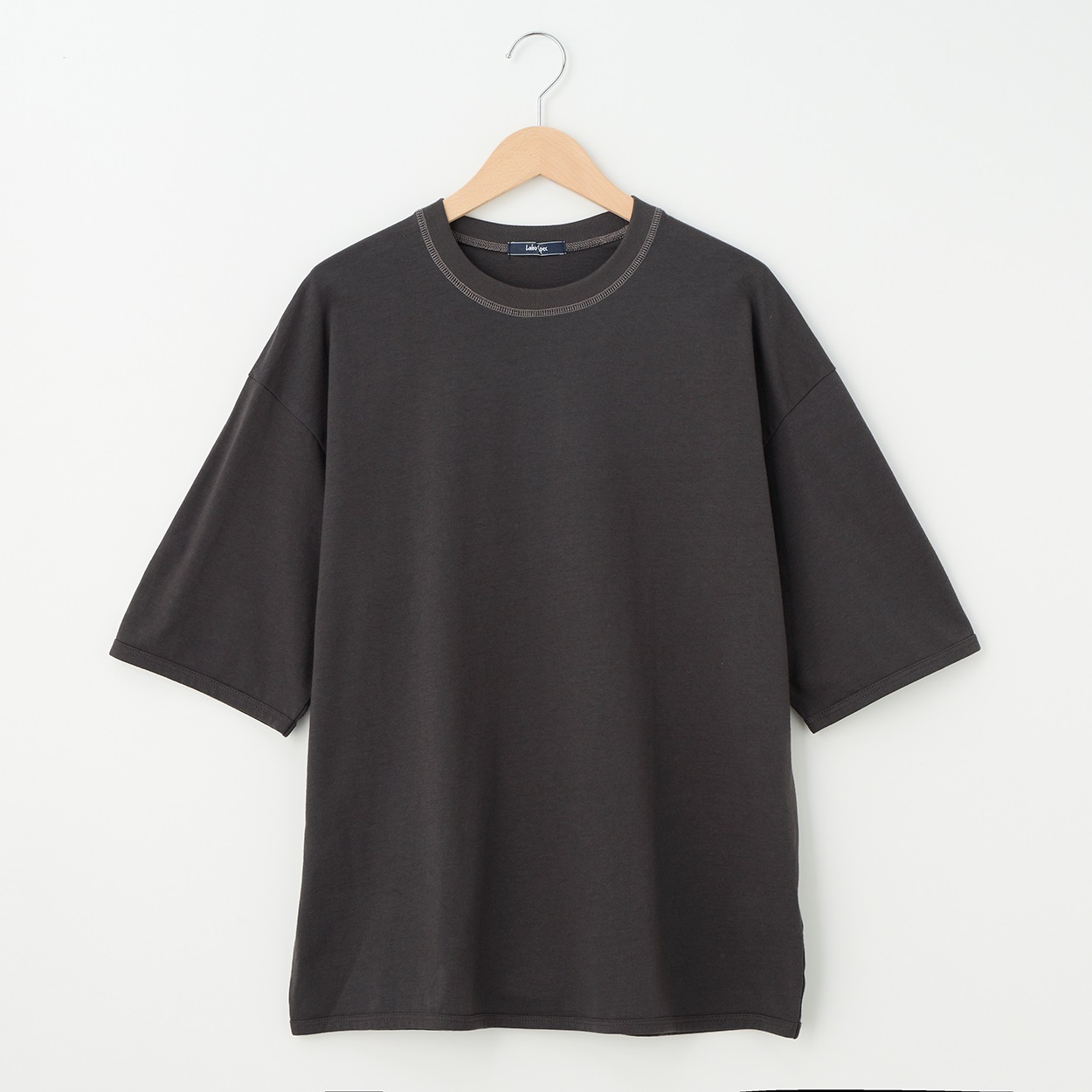 メンズ ラスティック天竺 配色ステッチ ルーズフィットTシャツ Labo Spec(ラボスペック) 777512104-2(ウスクロ-LL)