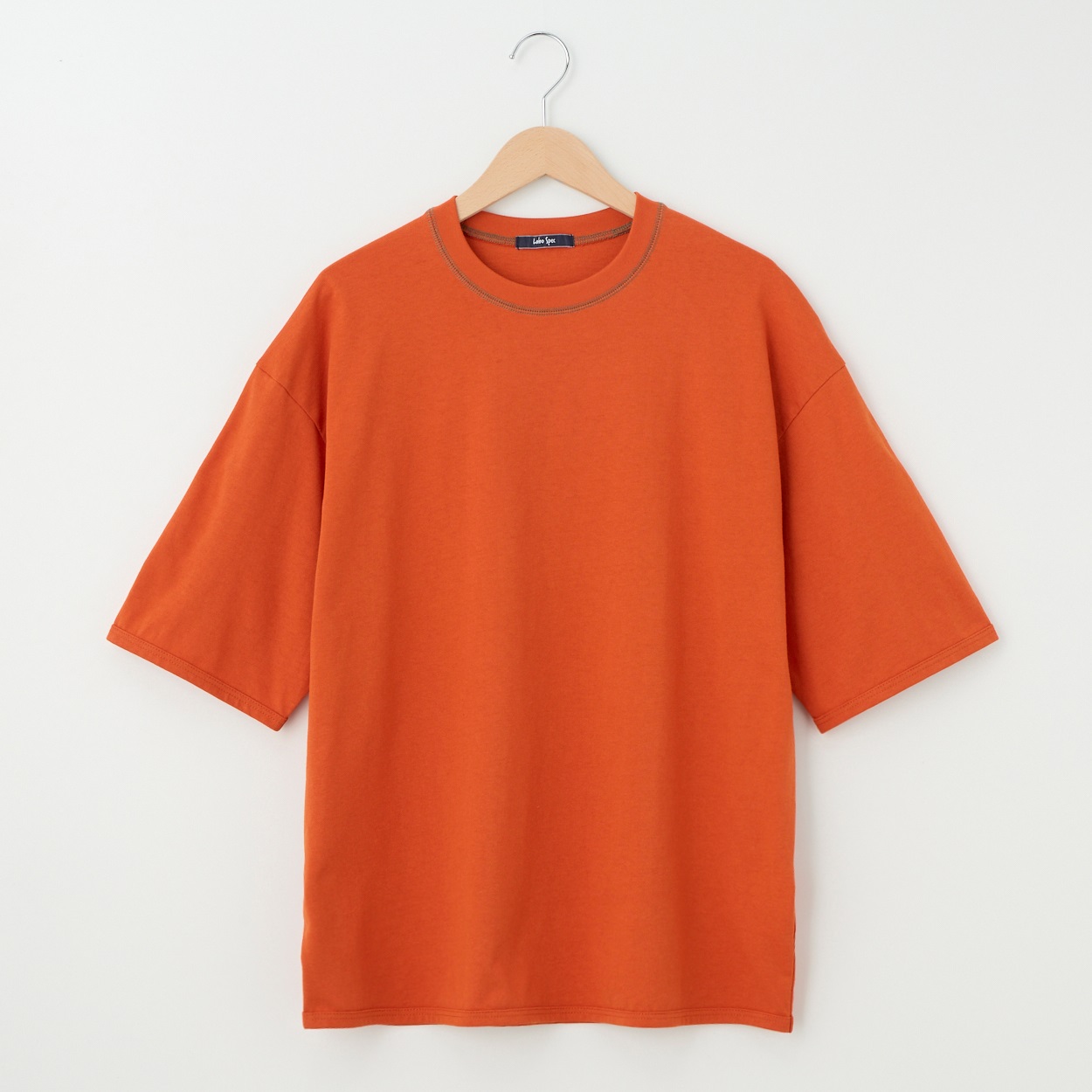 メンズ ラスティック天竺 配色ステッチ ルーズフィットTシャツ Labo Spec(ラボスペック) 777512104-2(アカ-L)