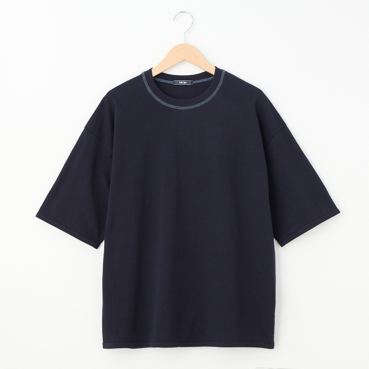 メンズ ラスティック天竺 配色ステッチ ルーズフィットTシャツ Labo Spec(ラボスペック) 777512104-2(コイアオ-M)