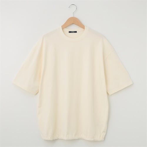 メンズ 20天竺 5分袖裾絞りルーズフィットTシャツ Labo Spec(ラボスペック) 777614030-2(シロ-M)