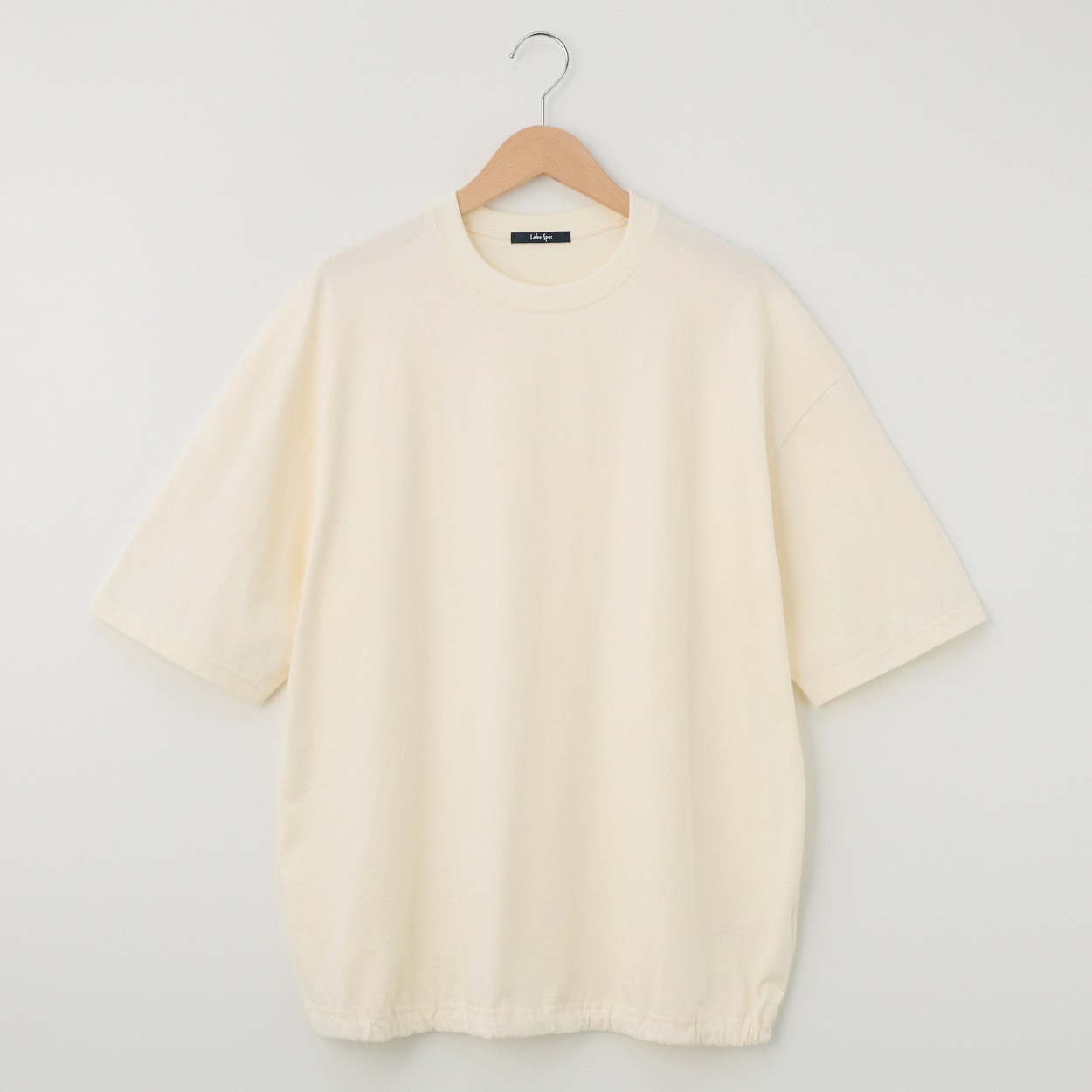 メンズ 20天竺 5分袖裾絞りルーズフィットTシャツ Labo Spec(ラボスペック) 777614030-2(シロ-M)