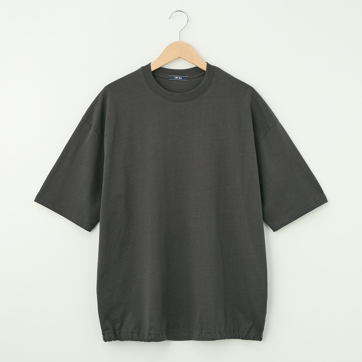 メンズ 20天竺 5分袖裾絞りルーズフィットTシャツ Labo Spec(ラボスペック) 777614030-2(ウスクロ-M)