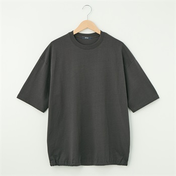 メンズ 20天竺 5分袖裾絞りルーズフィットTシャツ Labo Spec(ラボスペック) 777614030-2(ウスクロ-M)