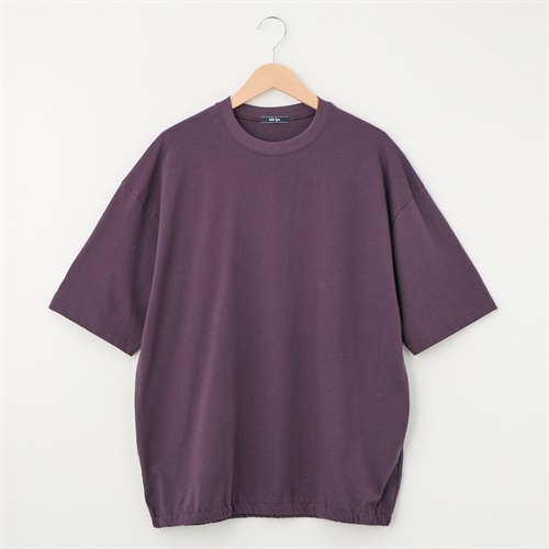 メンズ 20天竺 5分袖裾絞りルーズフィットTシャツ Labo Spec(ラボスペック) 777614030-2(ムラサキ-M)