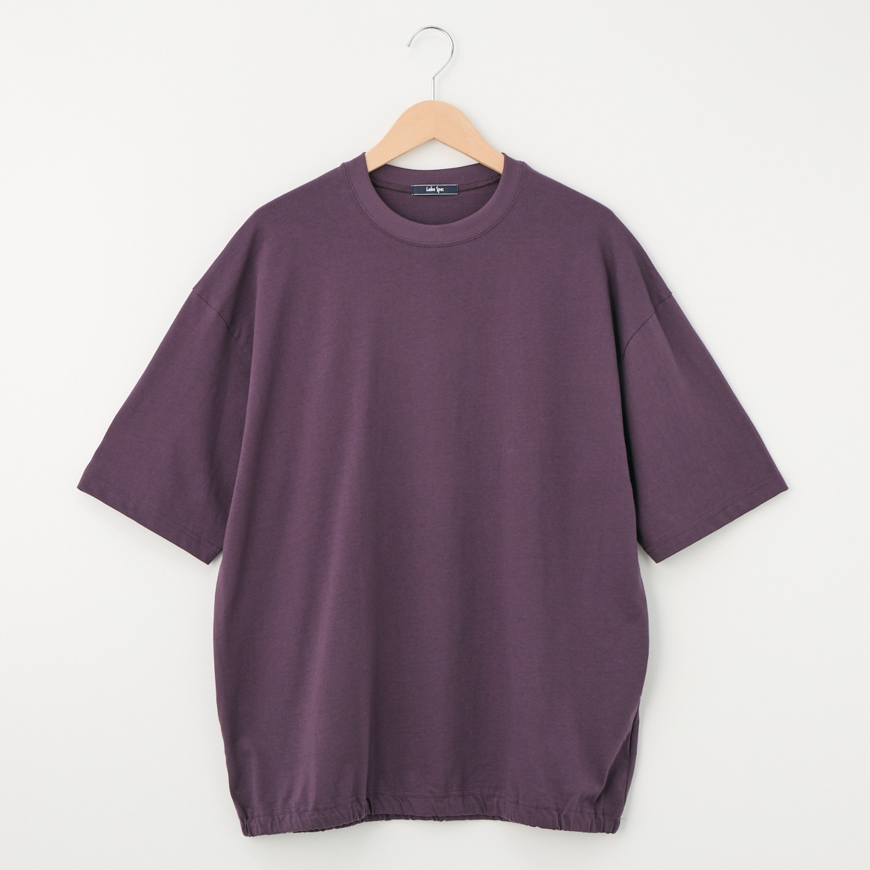 メンズ 20天竺 5分袖裾絞りルーズフィットTシャツ Labo Spec(ラボスペック) 777614030-2(ムラサキ-M)