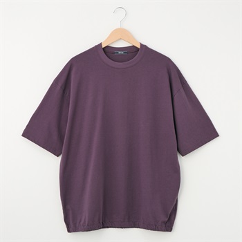 メンズ 20天竺 5分袖裾絞りルーズフィットTシャツ Labo Spec(ラボスペック) 777614030-2(ムラサキ-M)