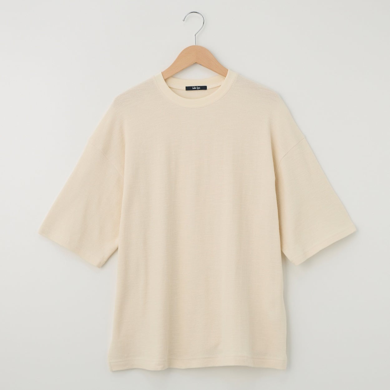 メンズ メッシュカノコ ルーズフィット半袖Tシャツ Labo Spec(ラボスペック) 777614114-2(キナリ-L)