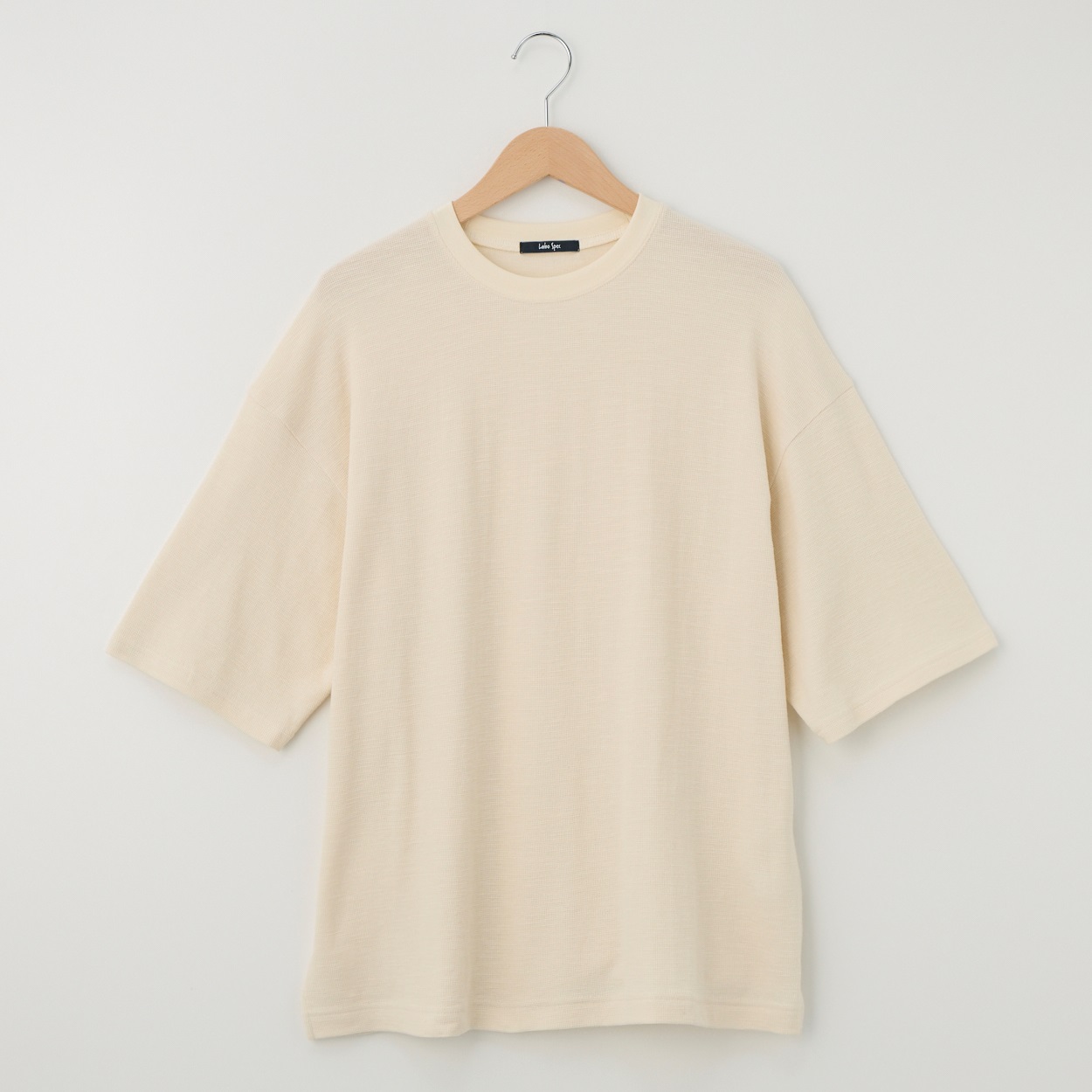 メンズ メッシュカノコ ルーズフィット半袖Tシャツ Labo Spec(ラボスペック) 777614114-2(キナリ-LL)
