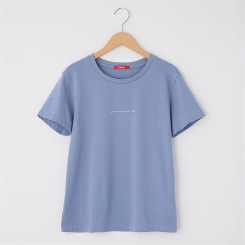 レディス 20天竺 メッセージプリントTシャツ Labo Spec(ラボスペック) 777761105(ウスアオ-S)