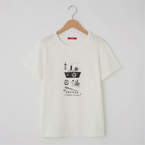 レディス  【西脇氏コラボ】20スラブ天竺 ボンボヤージュプリントTシャツ Labo Spec(ラボスペック) 777761106