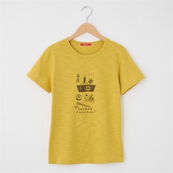 レディス  【西脇氏コラボ】20スラブ天竺 ボンボヤージュプリントTシャツ Labo Spec(ラボスペック) 777761106(ウスキイロ-S)